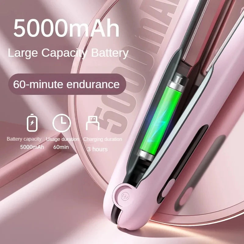 Wireless Hair Straightener Flat Iron Mini 2 IN 1