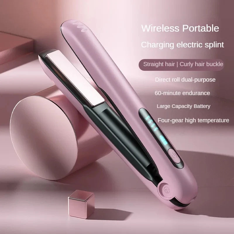 Wireless Hair Straightener Flat Iron Mini 2 IN 1