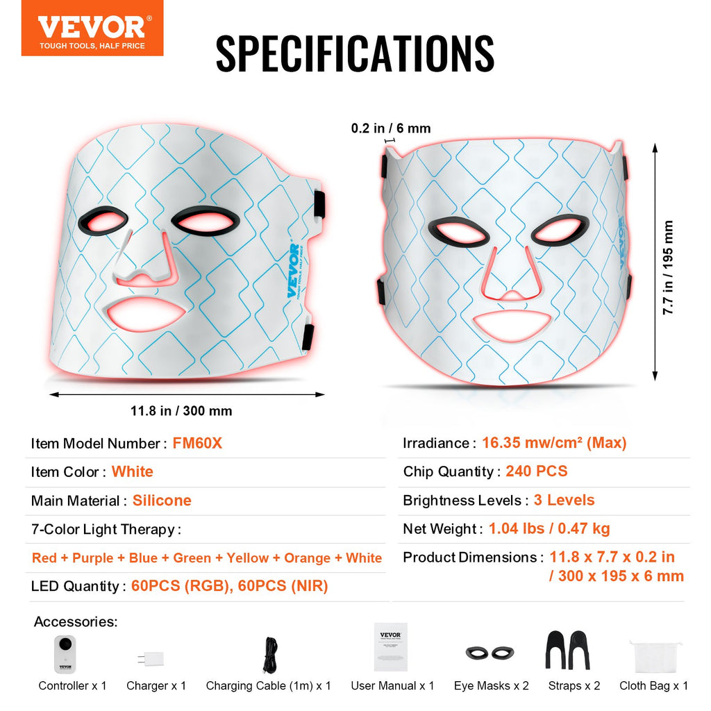 Glow Up Fast with the VEVOR 7-Color LED Mask